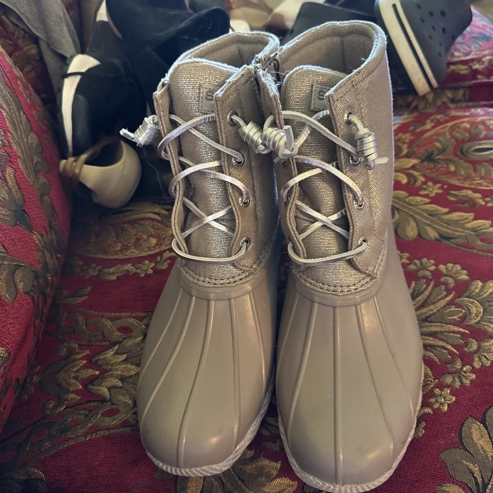 Women's Sperry Top Spider Saltwater Duck Boots Size 10